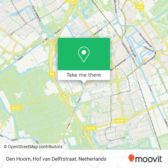 Den Hoorn, Hof van Delftstraat map