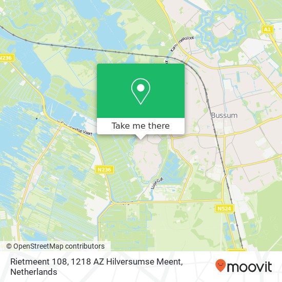 Rietmeent 108, 1218 AZ Hilversumse Meent map