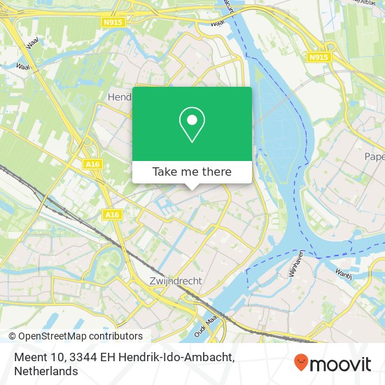 Meent 10, 3344 EH Hendrik-Ido-Ambacht map