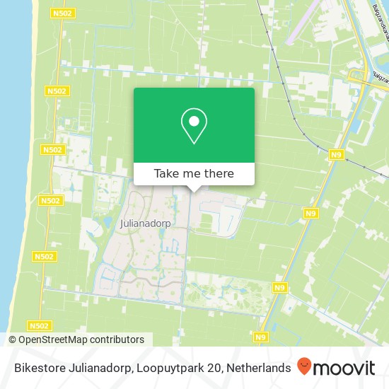 Bikestore Julianadorp, Loopuytpark 20 map
