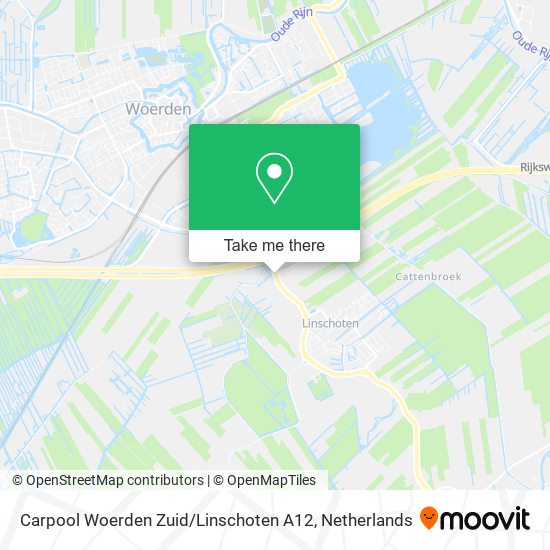 Carpool Woerden Zuid / Linschoten A12 map