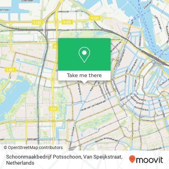 Schoonmaakbedrijf Potsschoon, Van Speijkstraat map