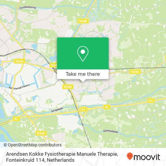 Arendsen Kokke Fysiotherapie Manuele Therapie, Fonteinkruid 114 map