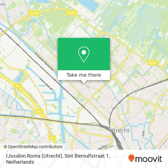 IJssalon Roma (Utrecht), Sint Bernulfstraat 1 map