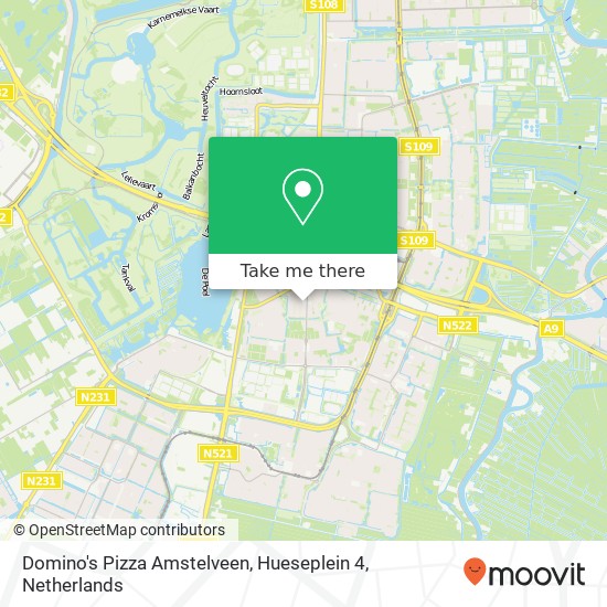 Domino's Pizza Amstelveen, Hueseplein 4 Karte