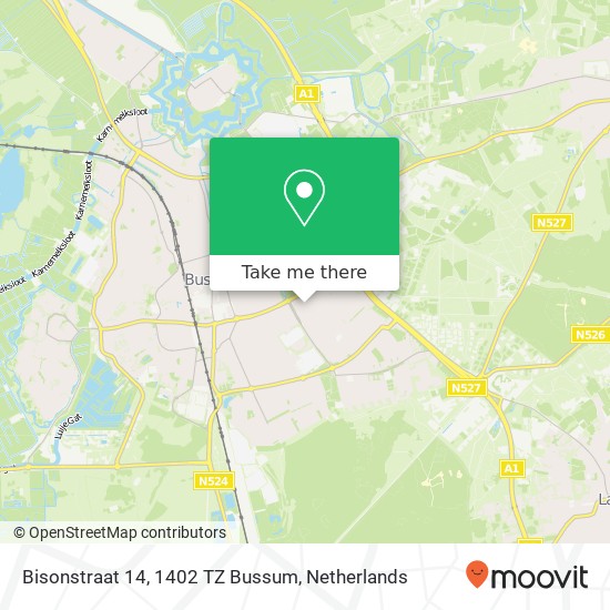 Bisonstraat 14, 1402 TZ Bussum Karte