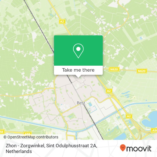 Zhon - Zorgwinkel, Sint Odulphusstraat 2A map