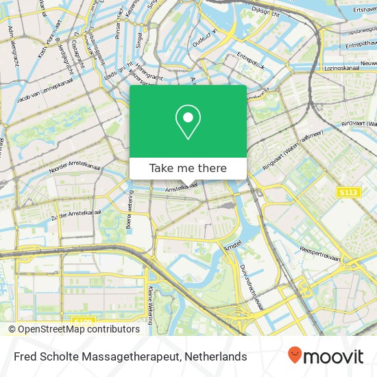 Fred Scholte Massagetherapeut, Amstelkade 61 map