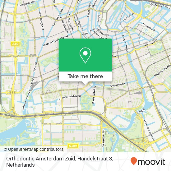 Orthodontie Amsterdam Zuid, Händelstraat 3 map