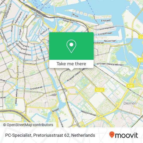 PC-Specialist, Pretoriusstraat 62 map