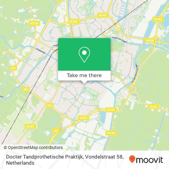 Docter Tandprothetische Praktijk, Vondelstraat 58 Karte