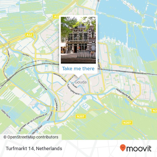 Turfmarkt 14, 2801 HA Gouda Karte