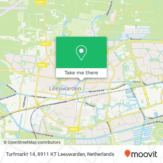 Turfmarkt 14, 8911 KT Leeuwarden map