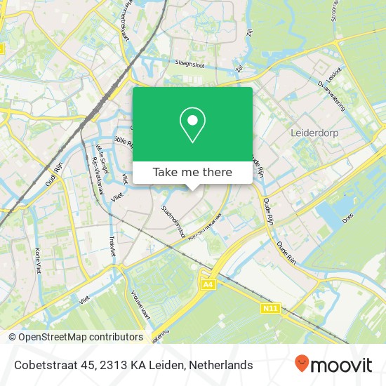 Cobetstraat 45, 2313 KA Leiden map