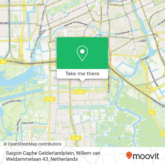 Saigon Caphe Gelderlandplein, Willem van Weldammelaan 43 map