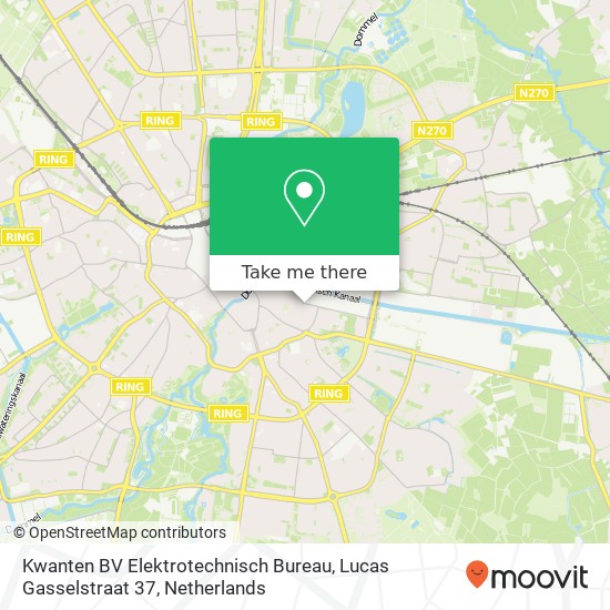 Kwanten BV Elektrotechnisch Bureau, Lucas Gasselstraat 37 map