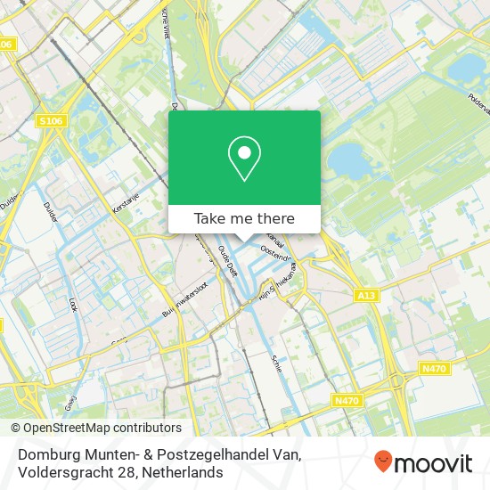 Domburg Munten- & Postzegelhandel Van, Voldersgracht 28 map