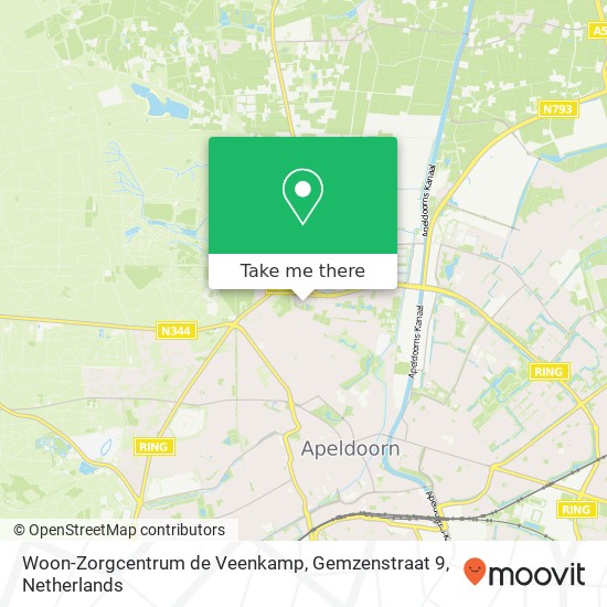 Woon-Zorgcentrum de Veenkamp, Gemzenstraat 9 map