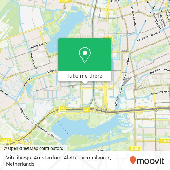 Vitality Spa Amsterdam, Aletta Jacobslaan 7 map