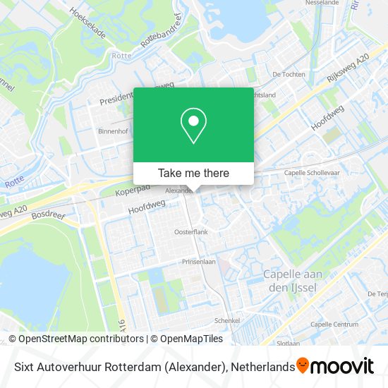 Sixt Autoverhuur Rotterdam (Alexander) Karte