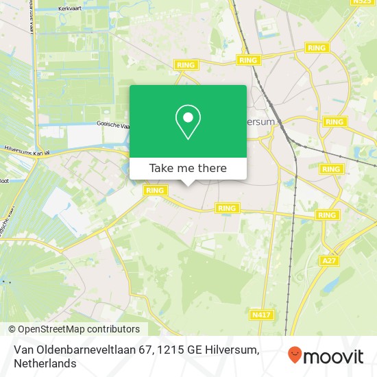 Van Oldenbarneveltlaan 67, 1215 GE Hilversum map