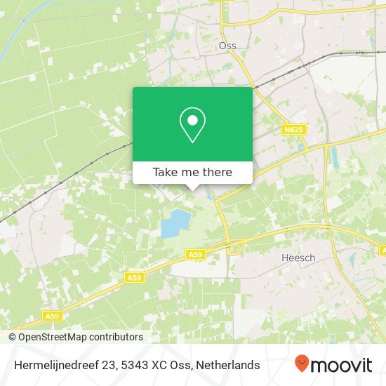 Hermelijnedreef 23, 5343 XC Oss map