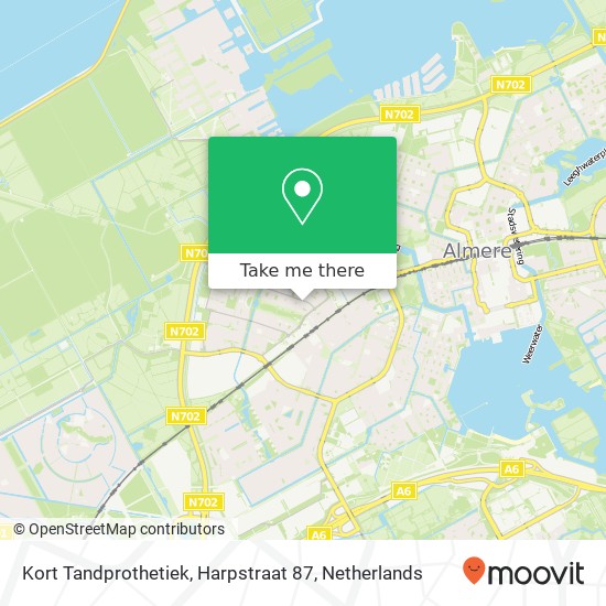 Kort Tandprothetiek, Harpstraat 87 map