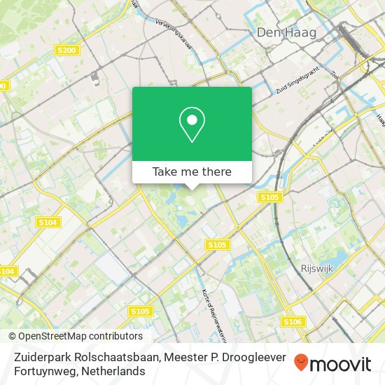 Zuiderpark Rolschaatsbaan, Meester P. Droogleever Fortuynweg map