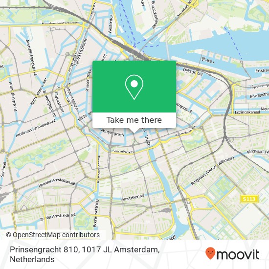 Prinsengracht 810, 1017 JL Amsterdam map
