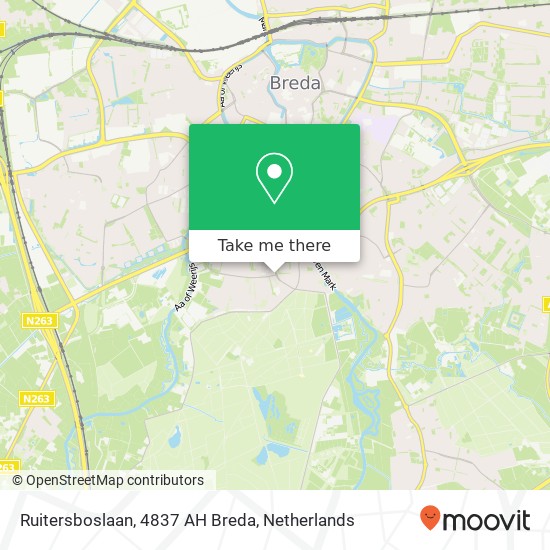 Ruitersboslaan, 4837 AH Breda map