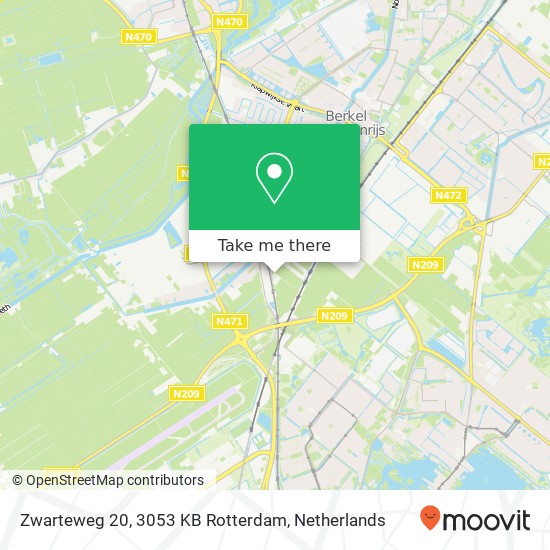 Zwarteweg 20, 3053 KB Rotterdam map