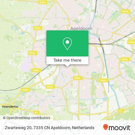 Zwarteweg 20, 7335 CN Apeldoorn map