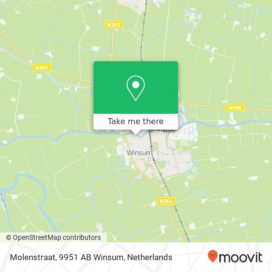 Molenstraat, 9951 AB Winsum map