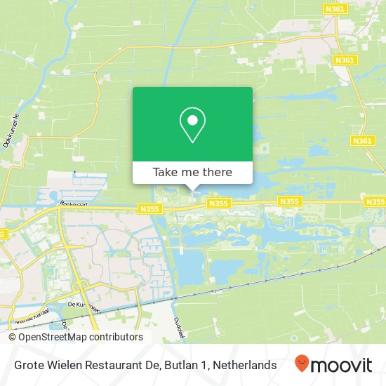 Grote Wielen Restaurant De, Butlan 1 map