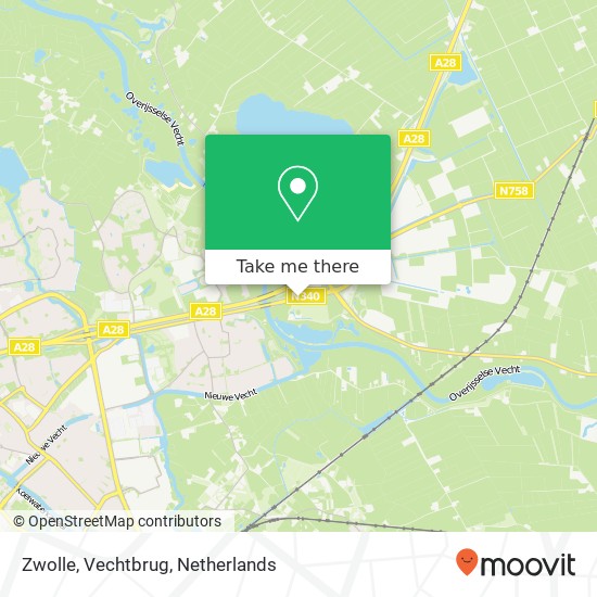 Zwolle, Vechtbrug map