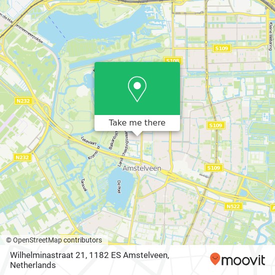 Wilhelminastraat 21, 1182 ES Amstelveen map