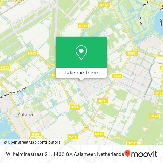 Wilhelminastraat 21, 1432 GA Aalsmeer map