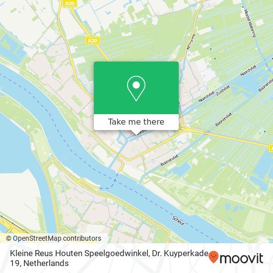 Kleine Reus Houten Speelgoedwinkel, Dr. Kuyperkade 19 map