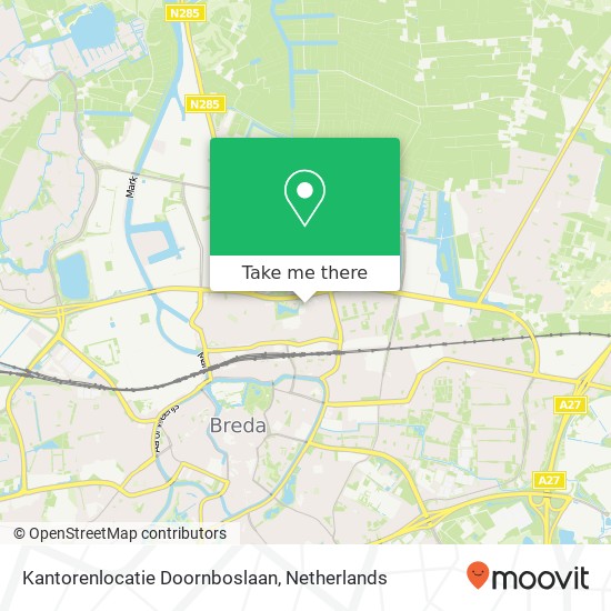 Kantorenlocatie Doornboslaan map