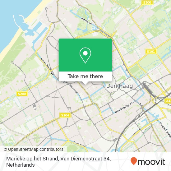 Marieke op het Strand, Van Diemenstraat 34 map