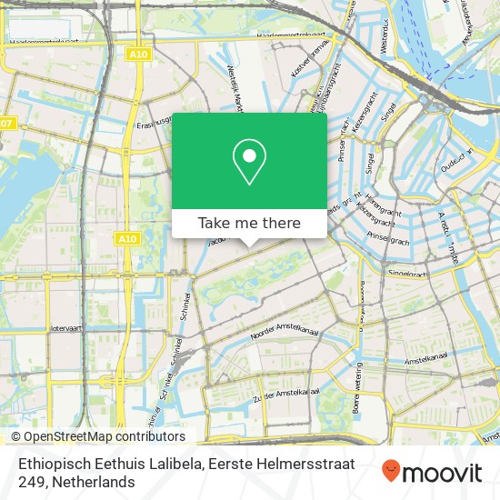 Ethiopisch Eethuis Lalibela, Eerste Helmersstraat 249 map