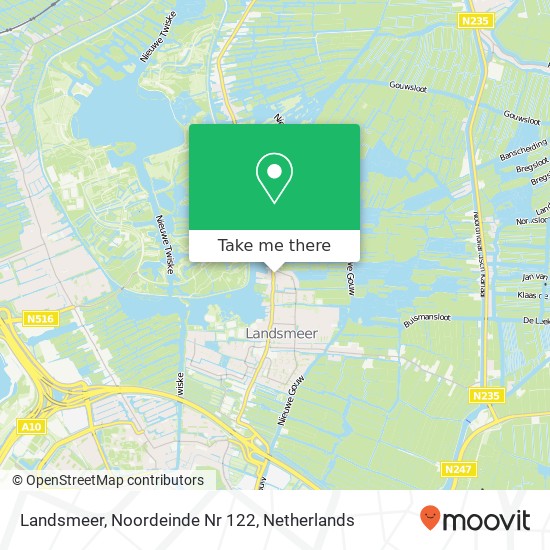 Landsmeer, Noordeinde Nr 122 map