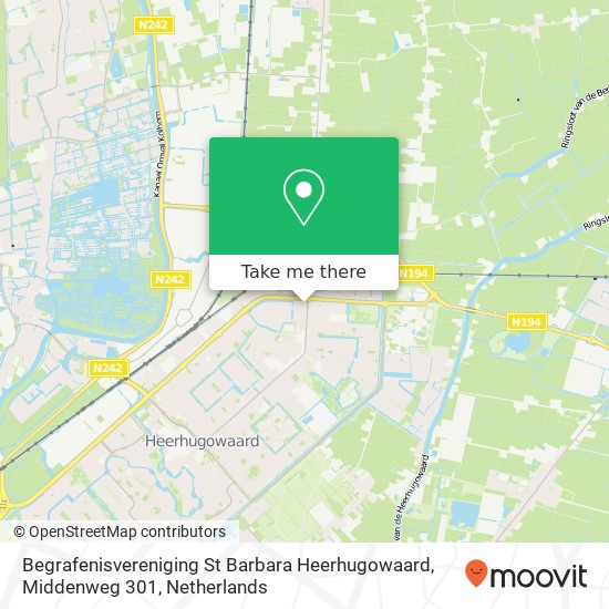 Begrafenisvereniging St Barbara Heerhugowaard, Middenweg 301 map