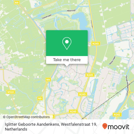 Iglitter Geboorte Aandenkens, Westfalenstraat 19 map