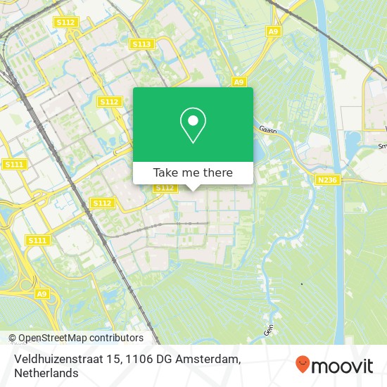 Veldhuizenstraat 15, 1106 DG Amsterdam map