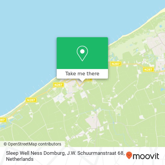 Sleep Well Ness Domburg, J.W. Schuurmanstraat 68 map