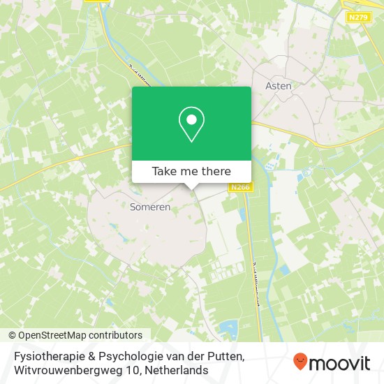 Fysiotherapie & Psychologie van der Putten, Witvrouwenbergweg 10 map