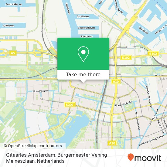 Gitaarles Amsterdam, Burgemeester Vening Meineszlaan map