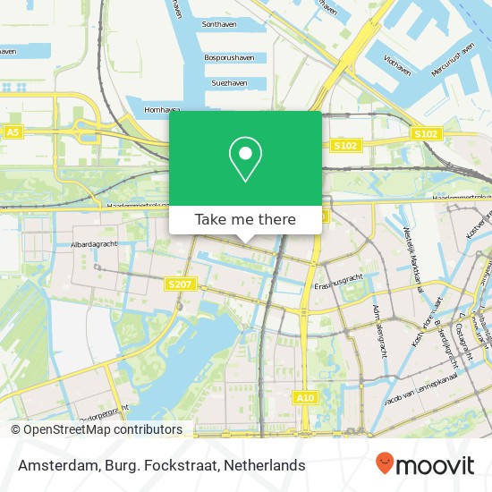 Amsterdam, Burg. Fockstraat Karte