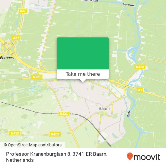 Professor Kranenburglaan 8, 3741 ER Baarn map